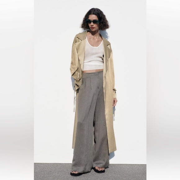 Zara Wrinkle Look Flowy Trench (NWT) - Picture 1 of 16